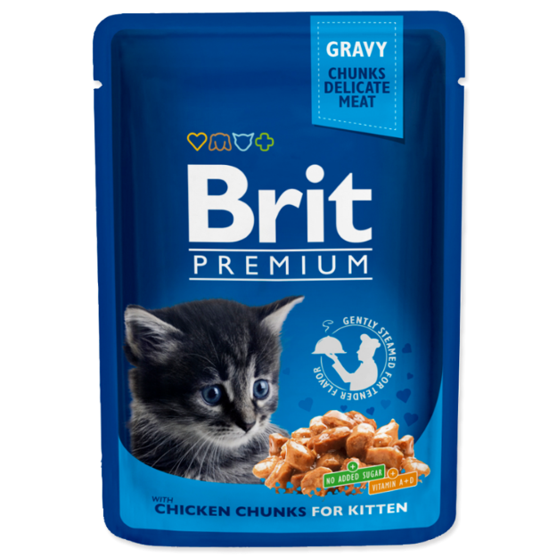 Kapsicka BRIT Premium Kitten Chicken Chunks 100g