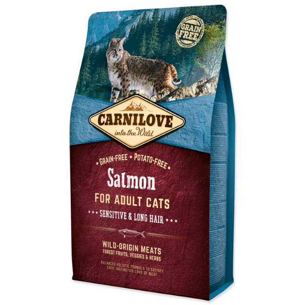 CARNILOVE Salmon Adult Cats Sensitive and Long Hair 2kg