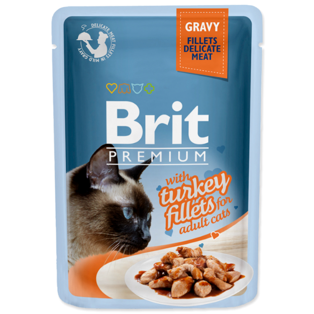 Kapsicka BRIT Premium Cat Delicate Fillets in Gravy with Turkey 85g