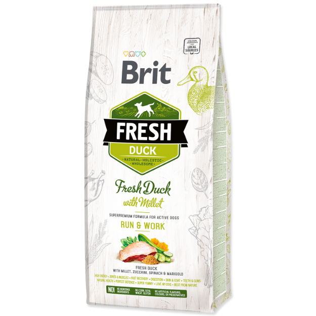 BRIT Fresh Duck with Millet Active Run & Work 12kg