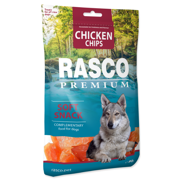 Pochoutka RASCO Premium plátky s kurecím masem 80g