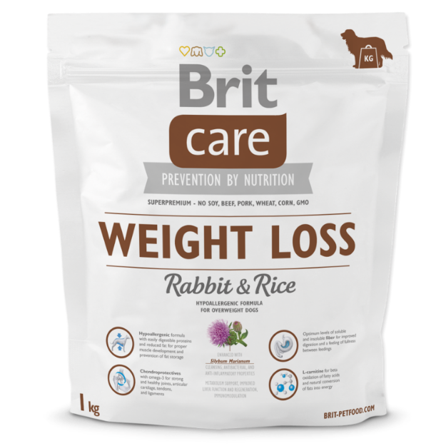 BRIT Care Dog Weight Loss Rabbit & Rice 1kg