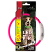 Obojek DOG FANTASY LED nylonový ružový S-M 