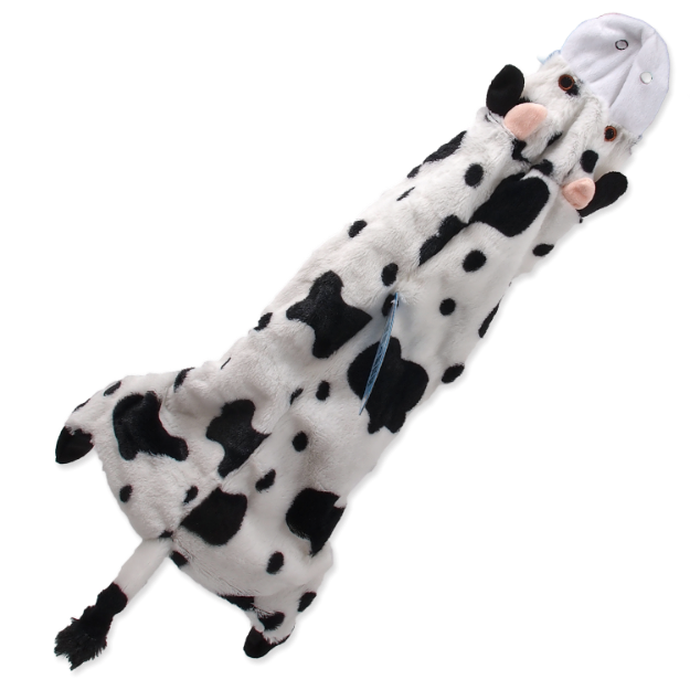 Hracka DOG FANTASY Skinneeez návlek na láhev kráva 60 cm 
