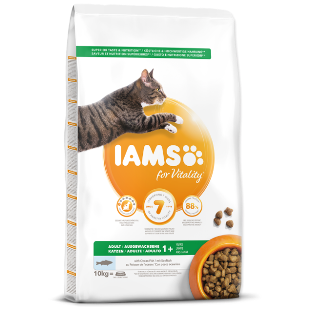 IAMS for Vitality Adult Cat Food with Ocean Fish 10kg