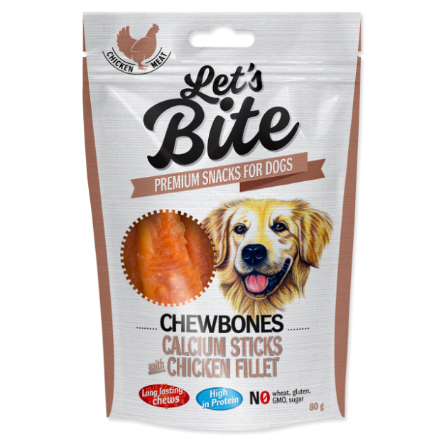 BRIT Let´s Bite Chewbones Calcium Sticks with Chicken Fillet 80g