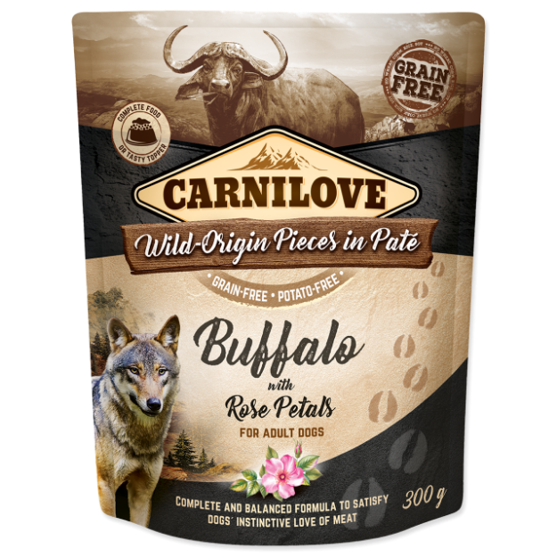 Kapsicka CARNILOVE Dog Paté Buffalo with Rose Petals 300g