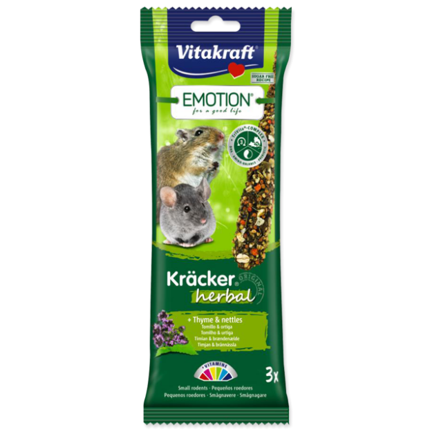 Tycinky VITAKRAFT Emotion Kracker Herbal pro malé hlodavce 75g