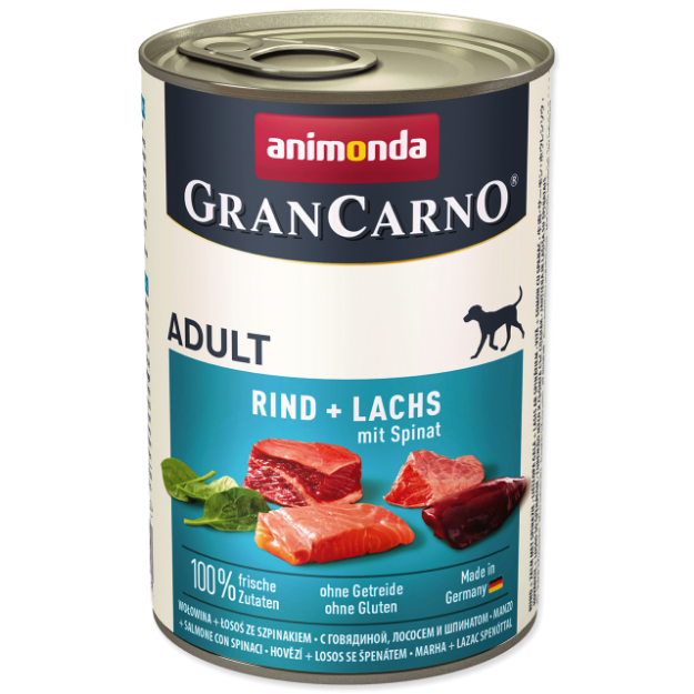 Konzerva ANIMONDA Gran Carno hovezí + losos + špenát 400g