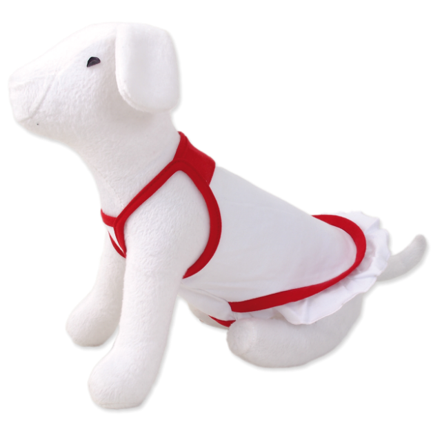 Šaty DOG FANTASY Summer bílo-cervené XS 