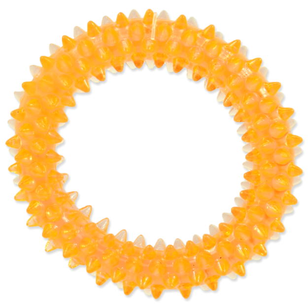 Hracka DOG FANTASY kroužek vroubkovaný oranžový 7 cm 