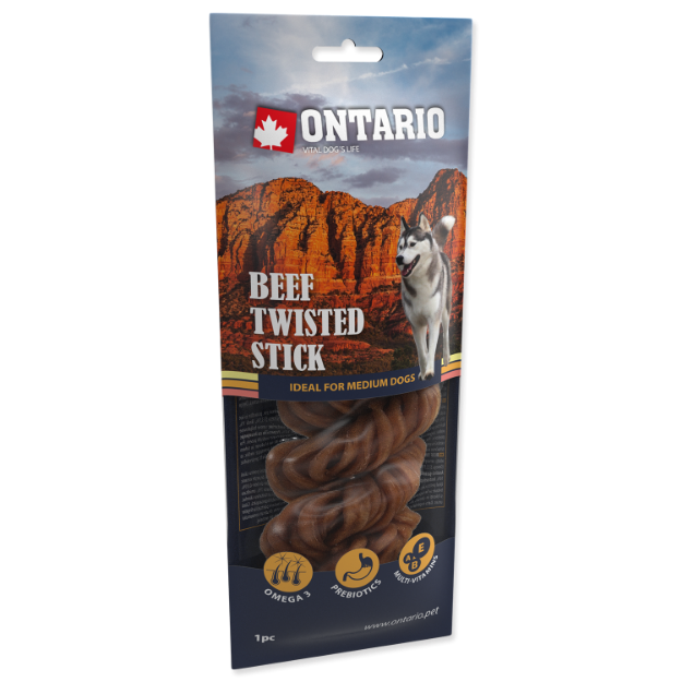 Picture of Snack ONTARIO Dog Rawhide Twisted Stick 15 cm 